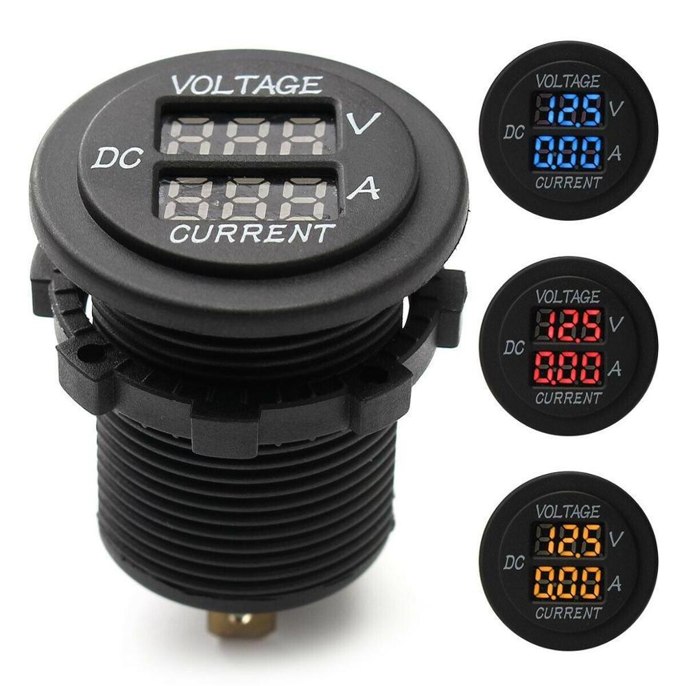 12-24V LED Dual Digital Volt Meter Gauge Voltmeter  with Ammeter