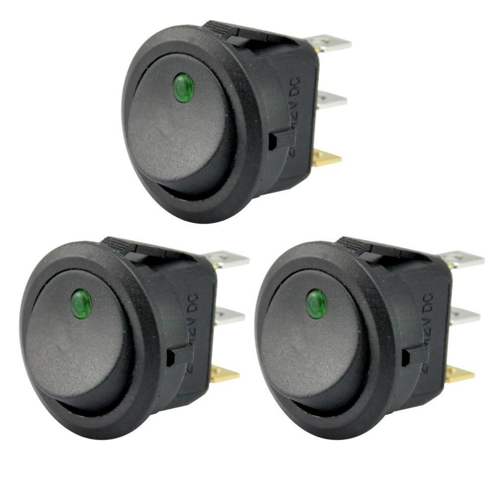 12V 3 Pins  On Off LED Light Rocker Toggle  Switch for car