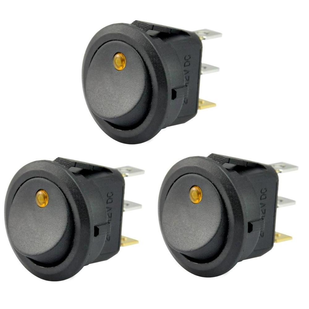 12V 3 Pins  On Off LED Light Rocker Toggle  Switch for car