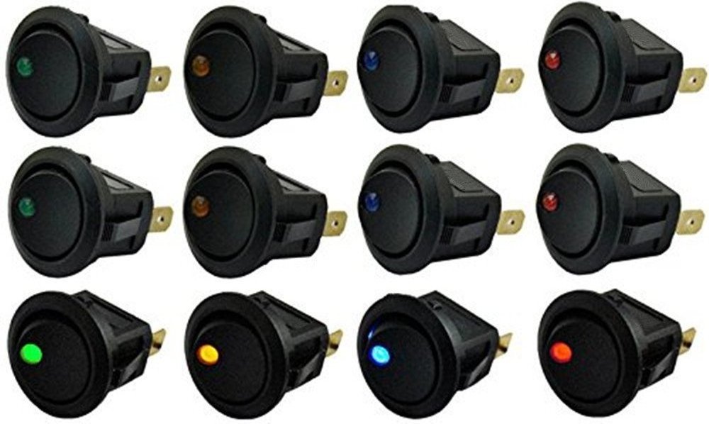 12V 3 Pins  On Off LED Light Rocker Toggle  Switch for car