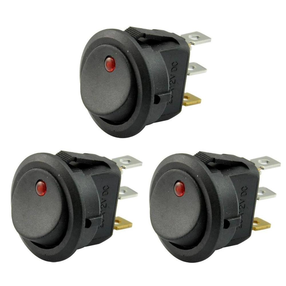 12V 3 Pins  On Off LED Light Rocker Toggle  Switch for car