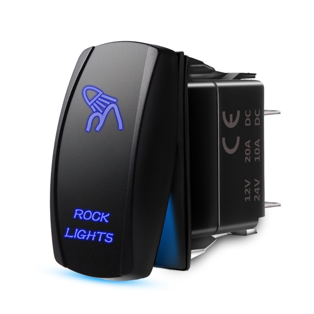 12V  5 PIN ROCK LIGHTS Rocker Switch  On/Off