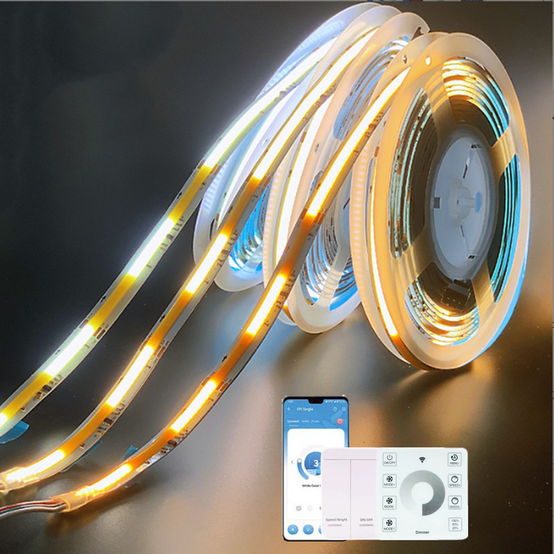 smart home lights 24v 12w lights decoration smart running water cob led strip with bluetooth app controlled