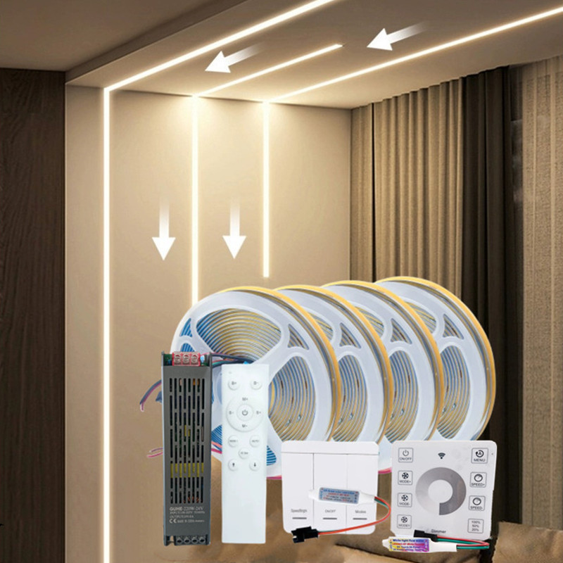 smart home lights 24v 12w lights decoration smart running water cob led strip with bluetooth app controlled