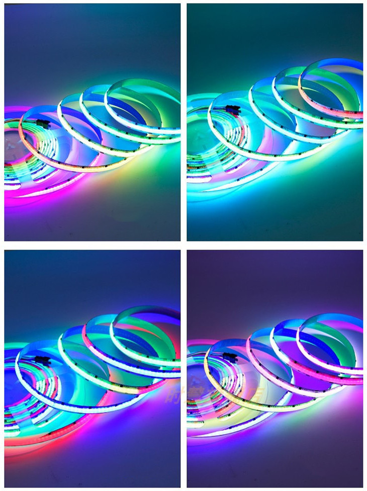 dream colour cob rgb running led strip 24v remote control 720leds/m smart rgbic led strip light rgb light for decoration