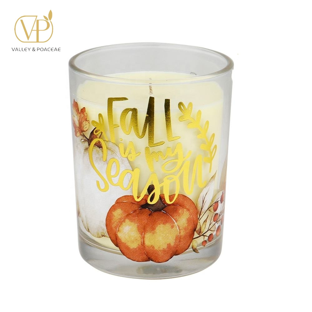 Custom Good Quality Home Decoration Candle Soy Wax Pumpkin Shaped Ceramic Jar Scented Candles