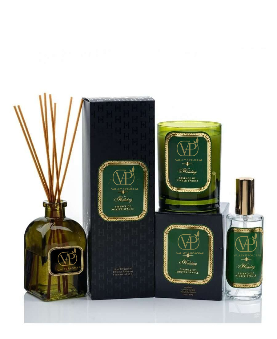 wholesale  luxury design Hot sale Custom Aromatherapy Oil Gift Reed Diffuser home decor and Fall Perfume Scented Candle Set