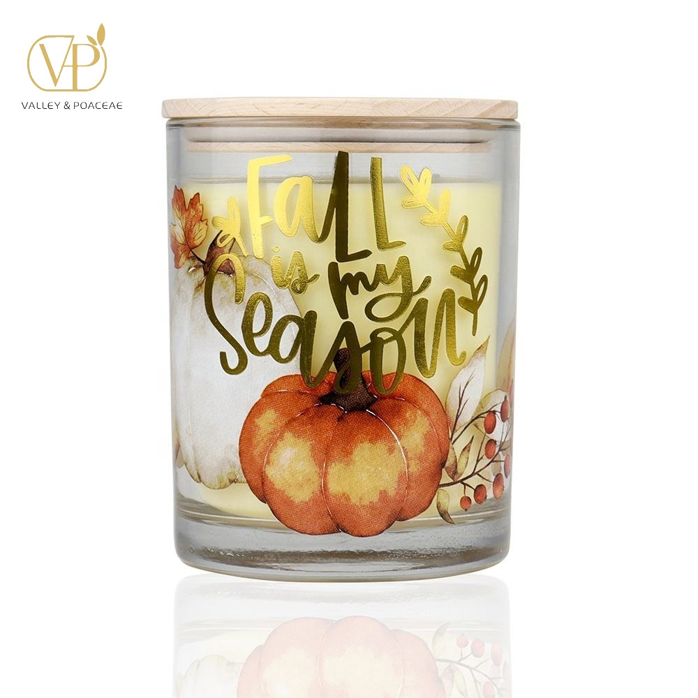 Custom Good Quality Home Decoration Candle Soy Wax Pumpkin Shaped Ceramic Jar Scented Candles