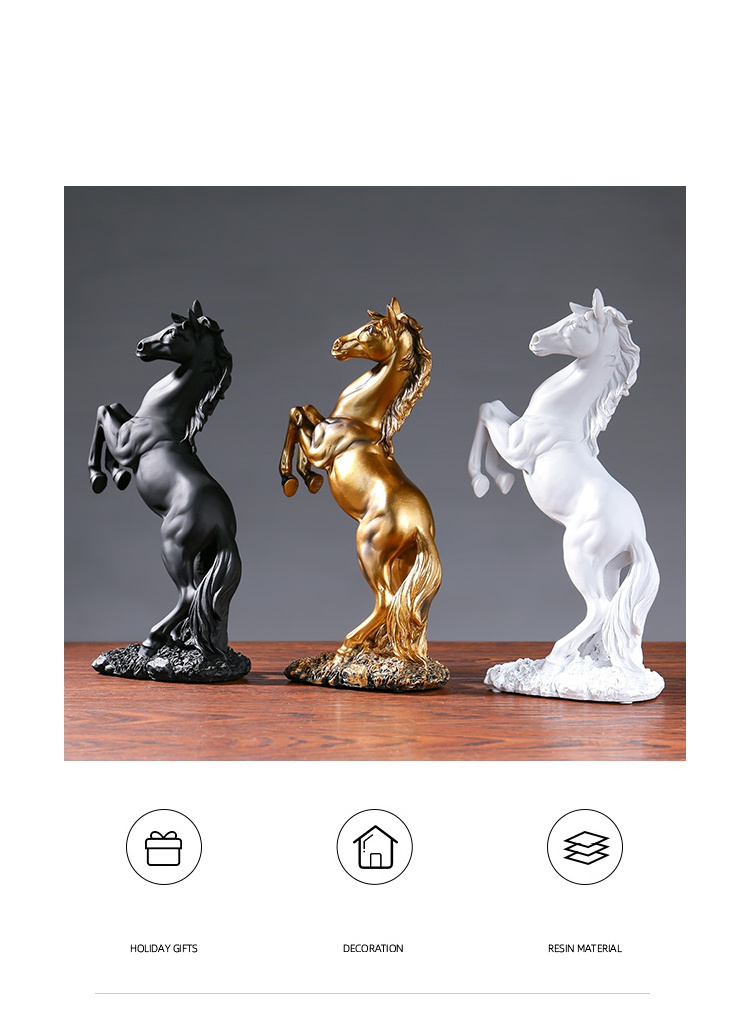 New European style creative home living room desktop decoration ornaments Resin crafts Horse Figurine statue