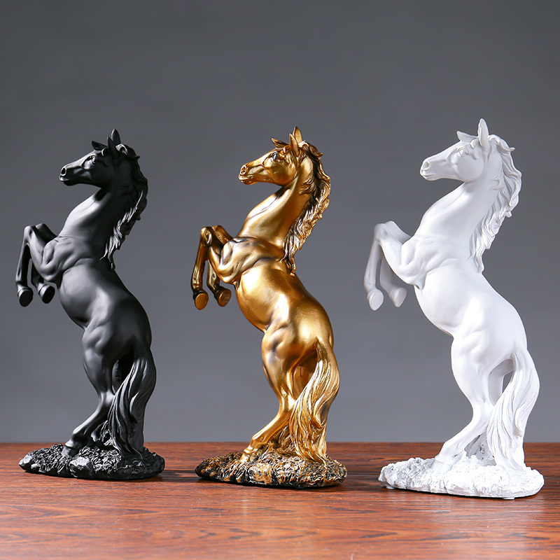 New European style creative home living room desktop decoration ornaments Resin crafts Horse Figurine statue