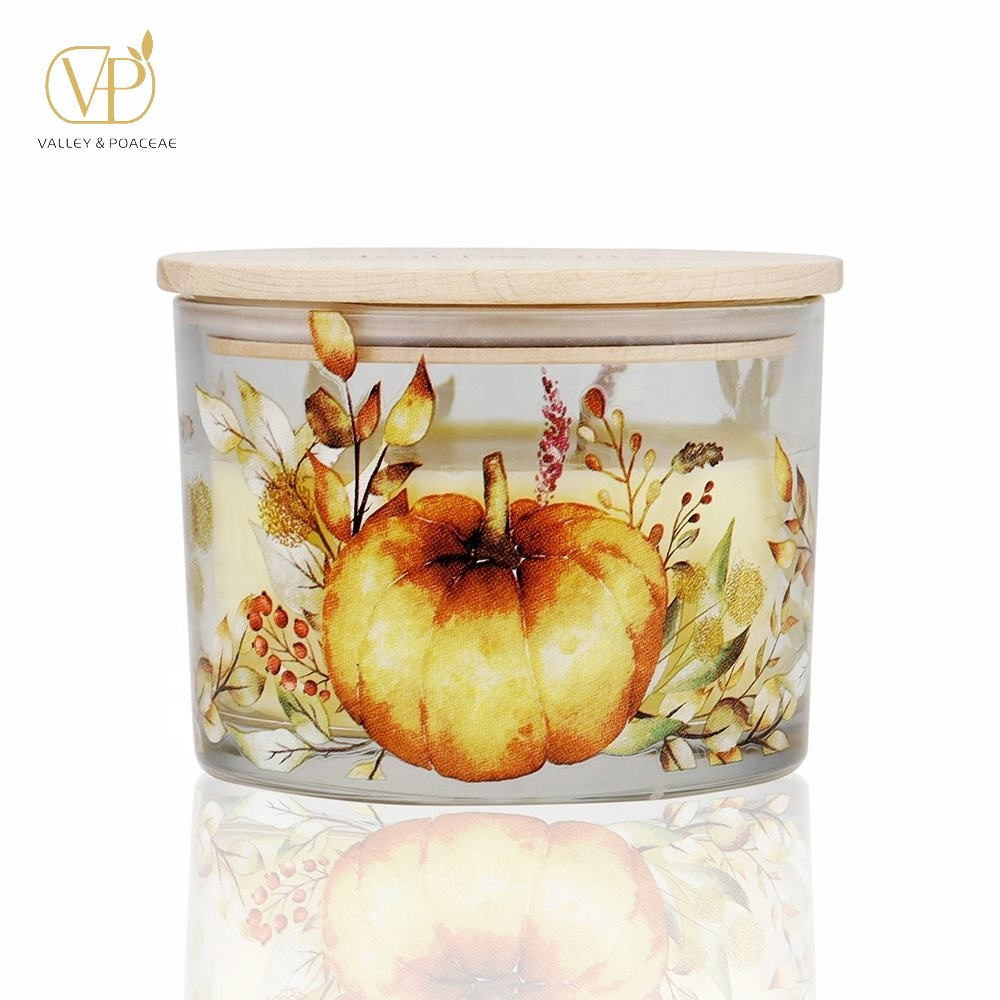 Custom Good Quality Home Decoration Candle Soy Wax Pumpkin Shaped Ceramic Jar Scented Candles