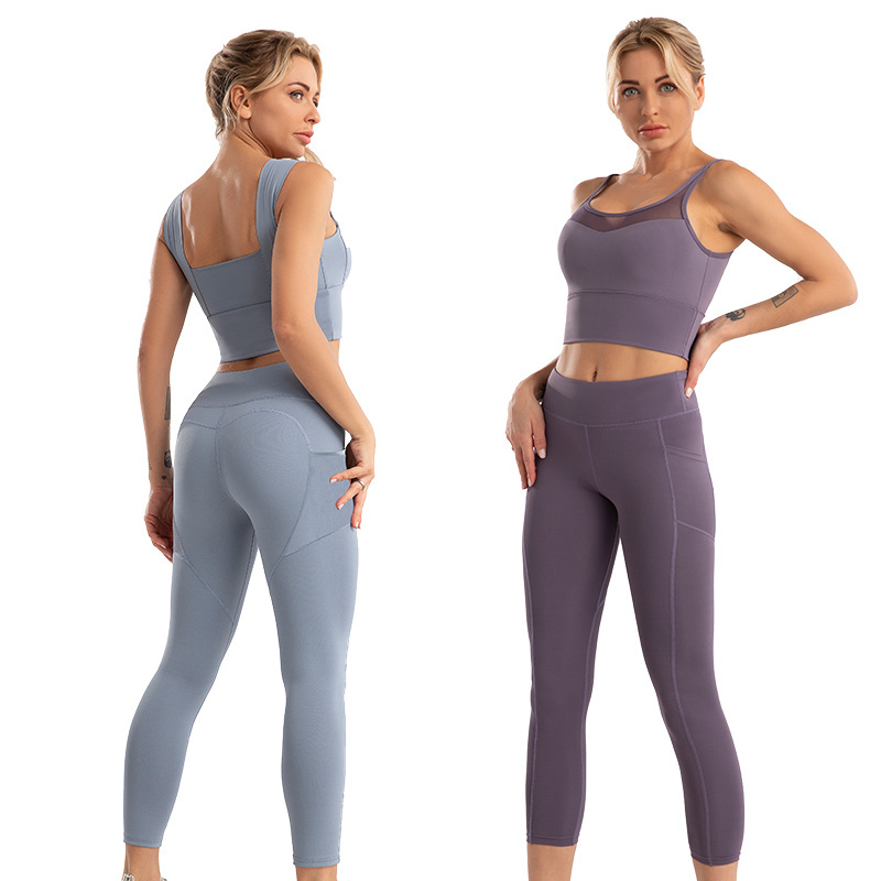 High Quality US Size Women Custom Yoga Pants With Pockets Gym Tights High Waist American Size Sports leggings Wholesale