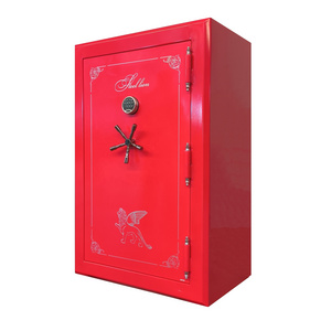 Red High Gloss Fireproof gun safe gun security storage cabinet with UL electronic lock home safe