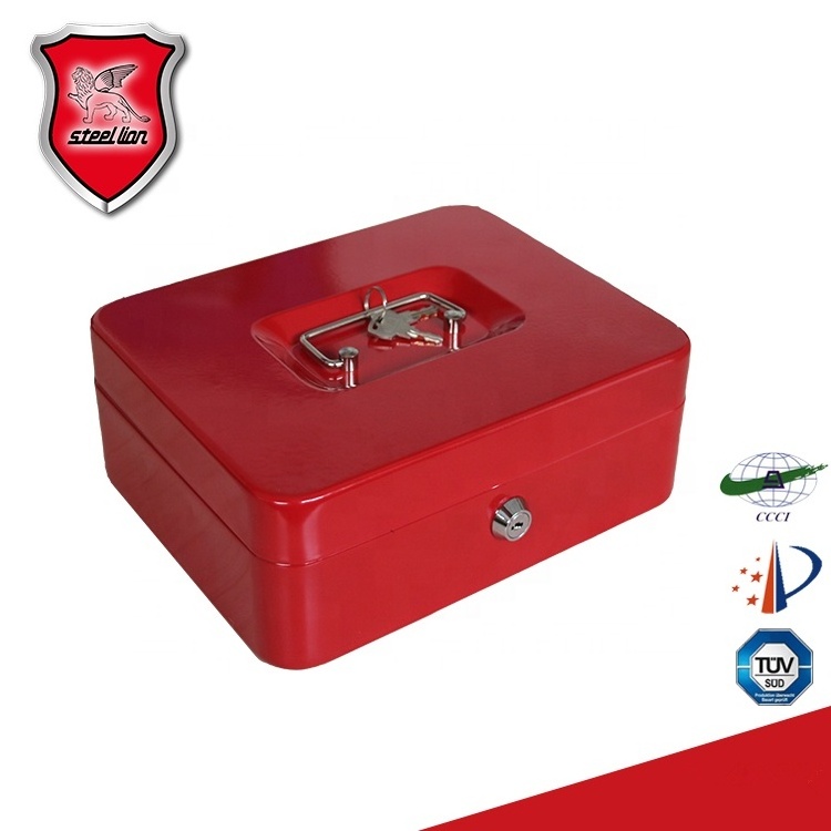 Portable Metal Money Safe Cash Box with Combination Lock or Key Lock Box