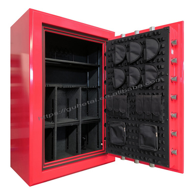 Home Fireproof gun security storage cabinet with UL electronic lock High Glossy Red surface gun safe box for long guns