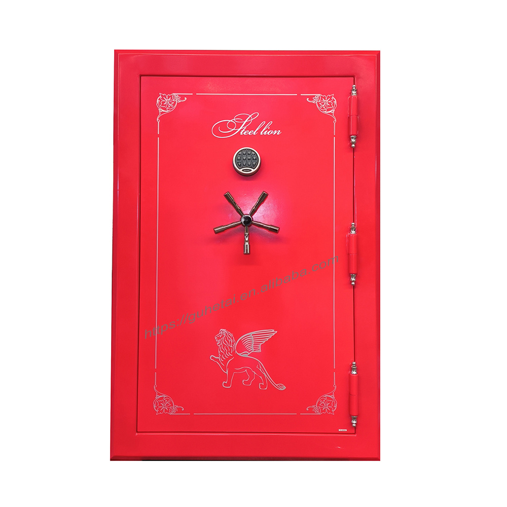 Home Fireproof gun security storage cabinet with UL electronic lock High Glossy Red surface gun safe box for long guns