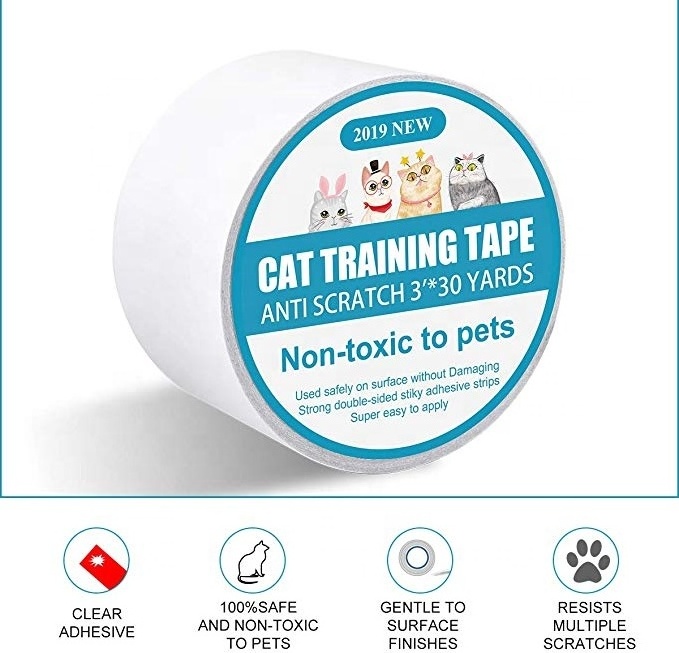 pure items Cat Scratch Deterrent Tape  Double Sided Carpet Protector Pet Tape for Carpet Furniture Couch Door