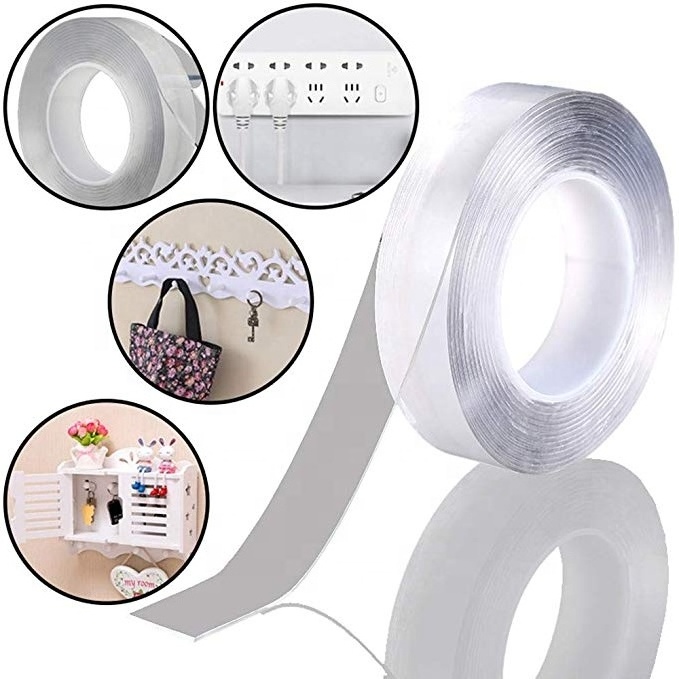 Nano Double Sided Tape Heavy Duty Multipurpose Removable Traceless Mounting Tape for Walls Washable Strong Sticky