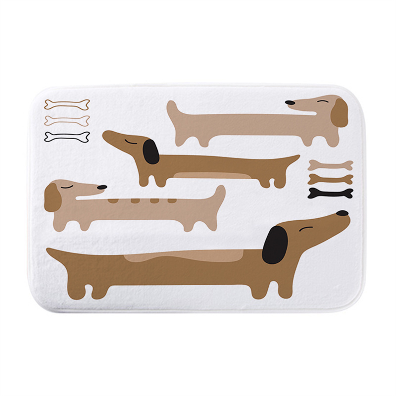 Wholesale Super Absorbent Mats Design Dachshund Coral Fleece Print Decorative Home Anti Slip Rugs For Living Room Children