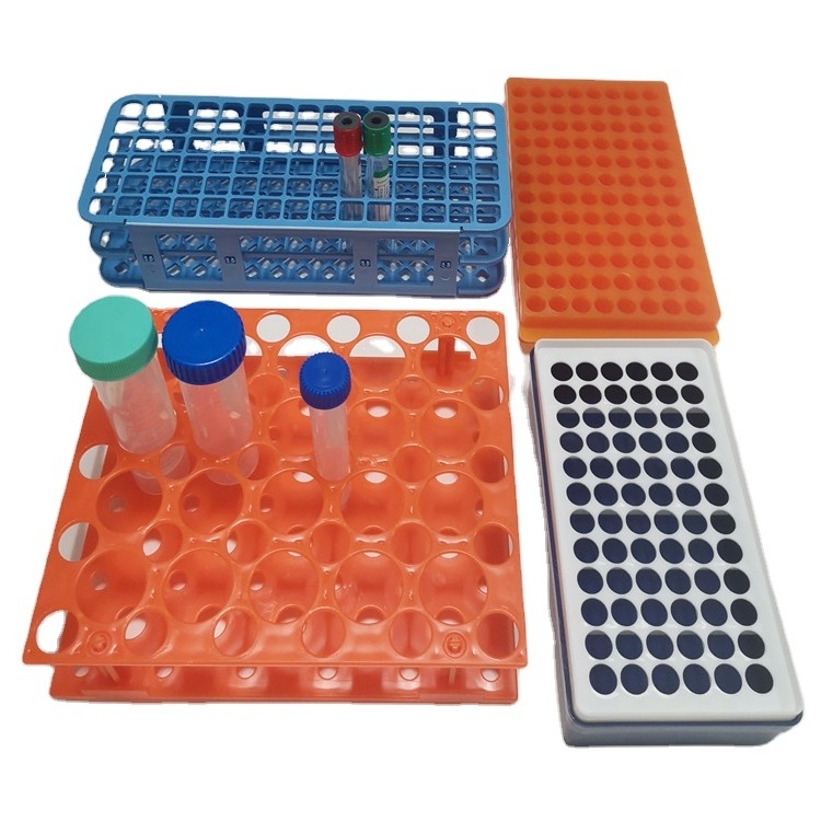 Laboratory foldable multi-use plastic test tube rack test tube holder display rack