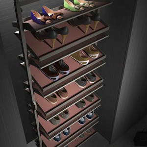 Wardrobe Storage Organizer 360 Degree Pull Out Rotating Revolving Shoe Cabinet Pull Out for Wardrobe Cabinet