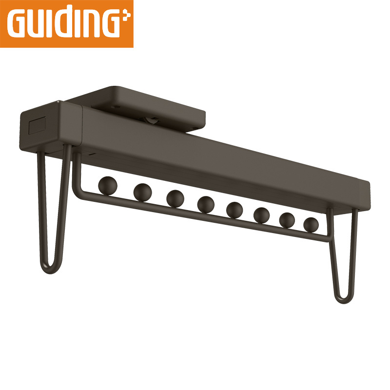 Sliding Slide Out Wall Hung Clothes Drying Airer Rack Metal Garment Rack Wheels With Shelves Pull Out Top Install Clothing Rack