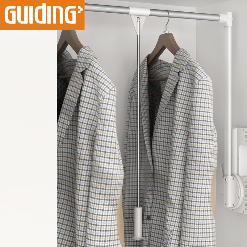 Pull Drop Down Single Simple Pole Telescopic Clothes Drying Rack Pull Down Wardrobe Hanger