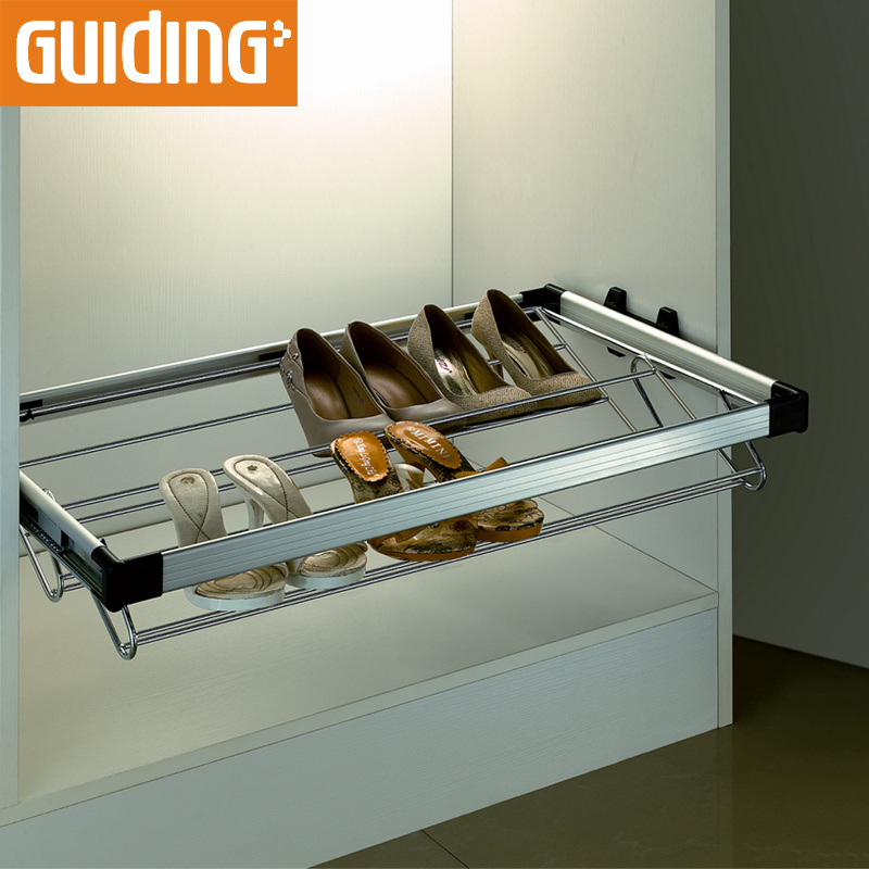 Waterproof Shoe Cabinet Rack Pull Out Frame Wall Mounted Small Wire Mesh Shoe Holder Rack For Closet