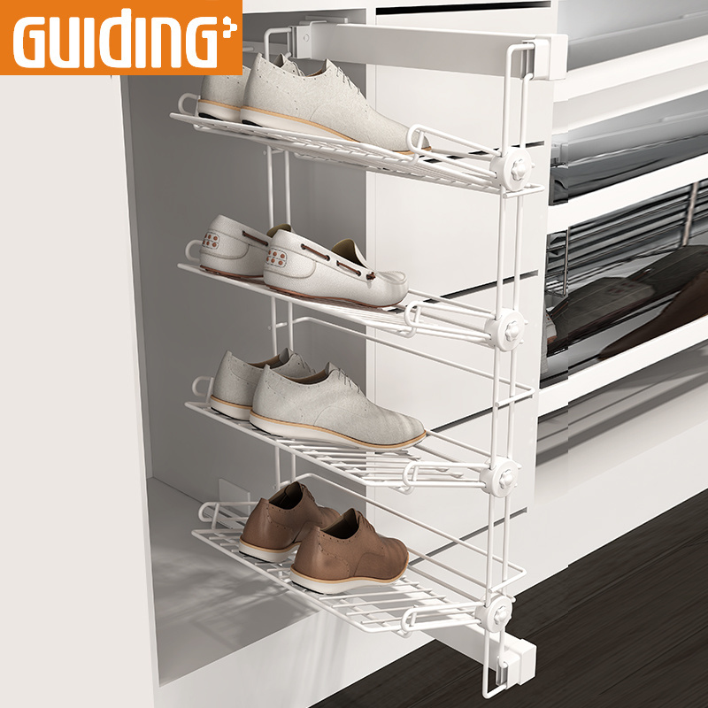 Shoe Storage Corner Spinning Unit Shoe Closet Rack Soft Close Pull Out Belt Shoe Rack For Wardrobe Closet