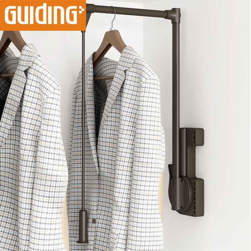 Guiding pantry unit pull out Moden Wardrobe pull-down rod with soft closing pull down wardrobe hanger