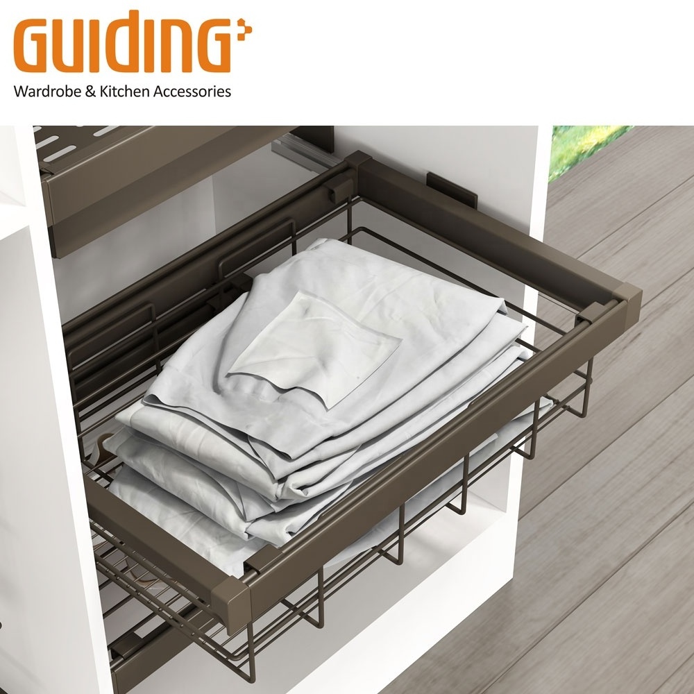 New designed wardrobe accessories chrome wire basket drawer