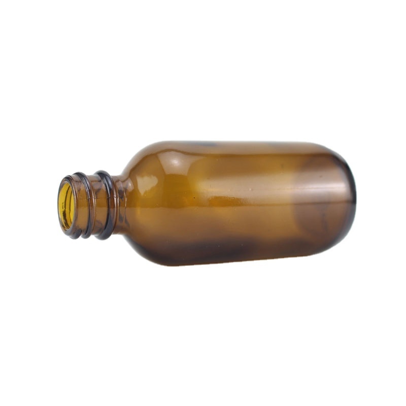 Cosmetic packaging 2oz 60ml amber glass bottle with dropper