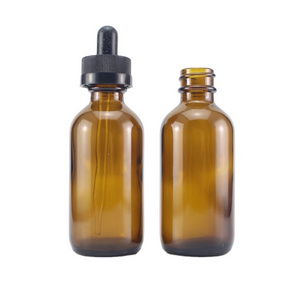 Cosmetic packaging 2oz 60ml amber glass bottle with dropper