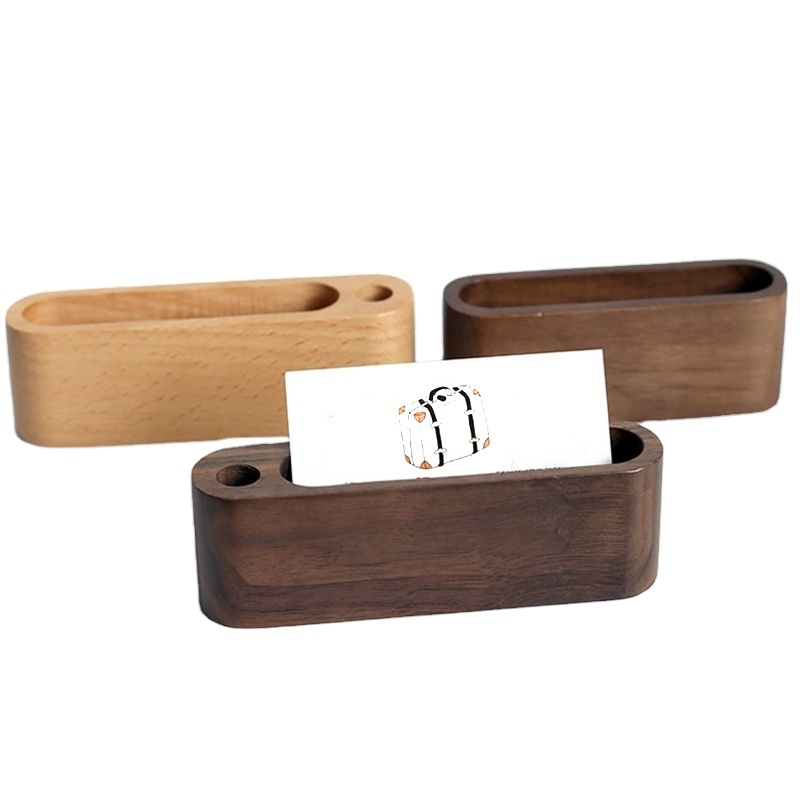 Wooden Business Card Name Tag Display Rack Display Stand Desktop Table Organizer Cellphone Holder Conference Room Accessories