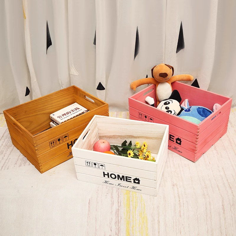 Wholesale Nesting  Rustic 12 Inches Small Mini Cheap Decorative Orange Fruit Wooden Crate Storage Box For Gifting