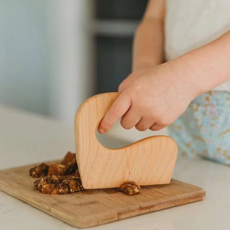 Wooden Knife Kids Cooking Toys Safe Knives Cutting Fruit Vegetable Chopper Kitchen Toy Montessori Education Tools For Toddlers