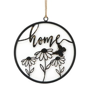 Metal Black Color Powder Coat Home Sign Wall Hanging Wall Art Christmas Wall Decoration