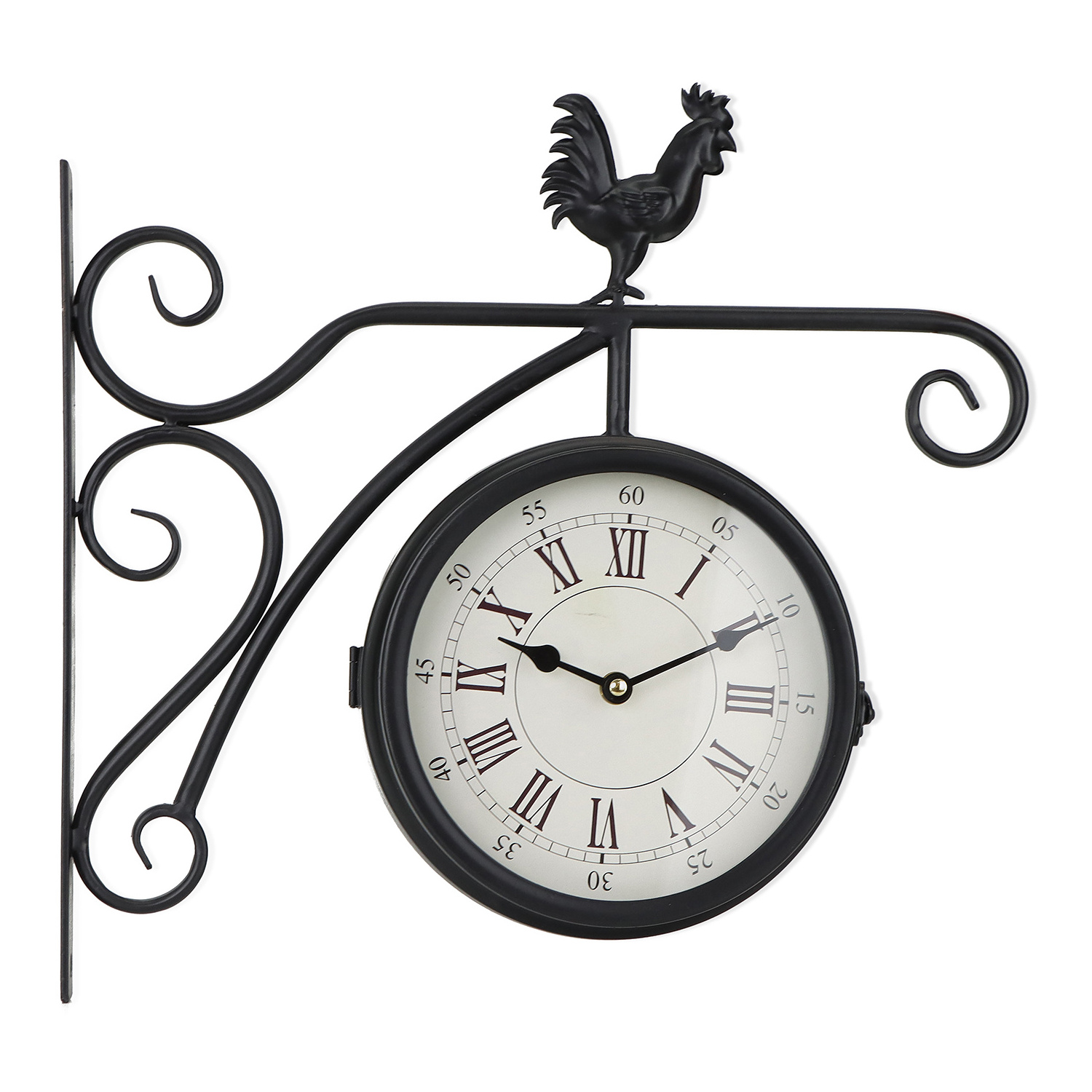 Classics Garden Metal Outdoor Waterproof Clock Double Sided Station Clock