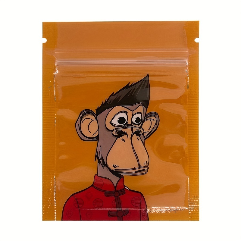 1g 3.5g Monkey Zipper Bag Smell Proof Zip Lock Pouch Smoking Tobacco Clear Transparent Snack Pouches Sour  Packaging Mylar Bags