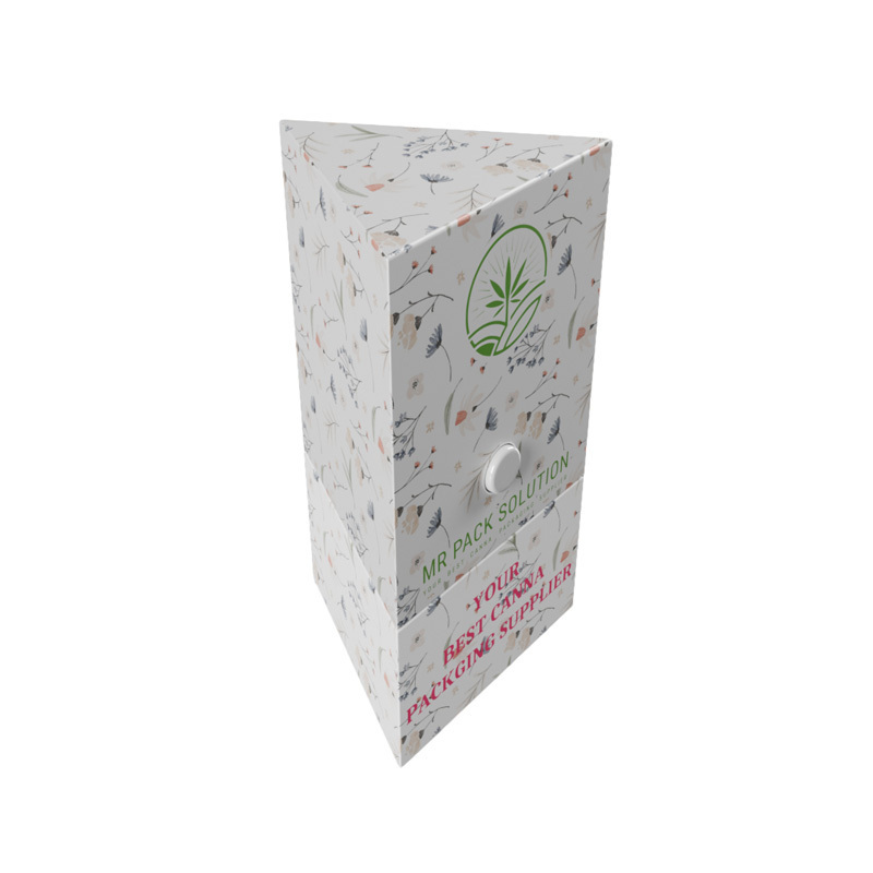 Two-Stage Triangular Cylinder New Arrival Child Resistant Rigid Cart Box Holder Child Proof Cartridge Packaging Paper Box