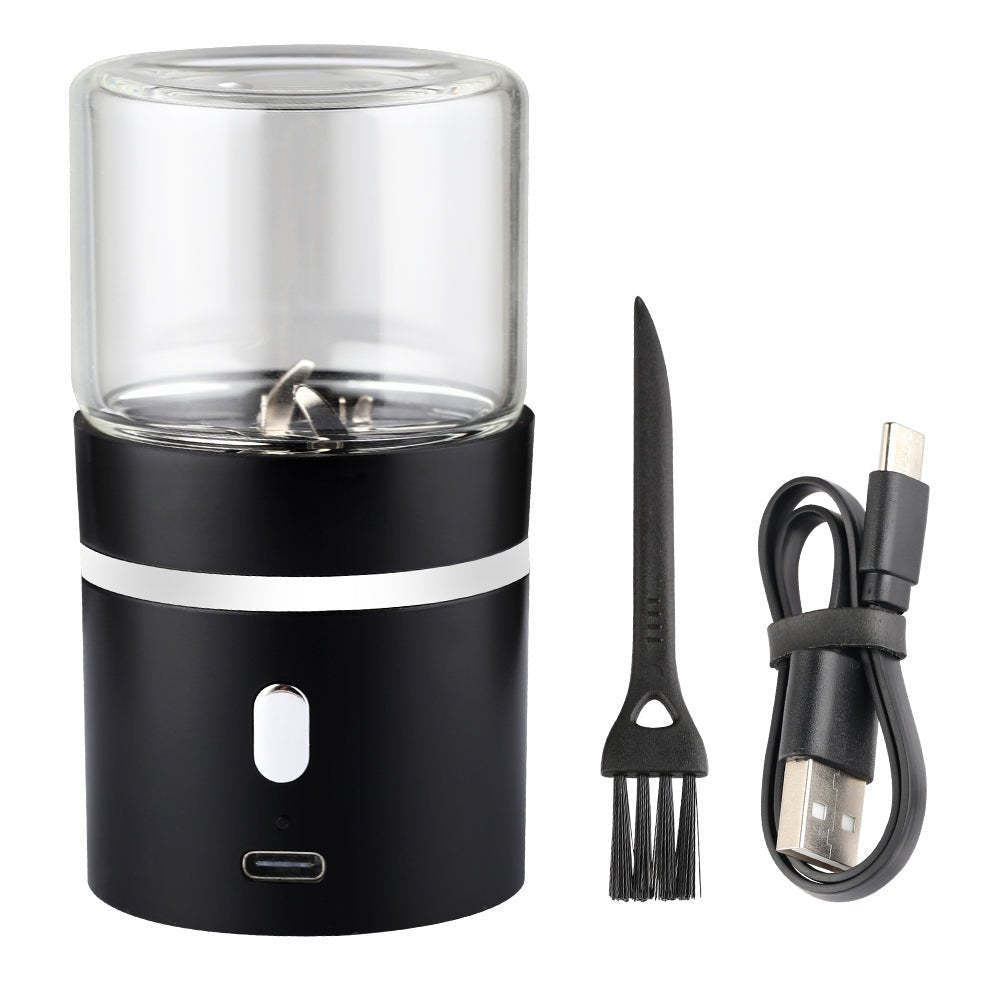 USB Rechargeable Moledores Por Mayor  Portable Cordless Mini Electric Herb Grinder with Glass Jar