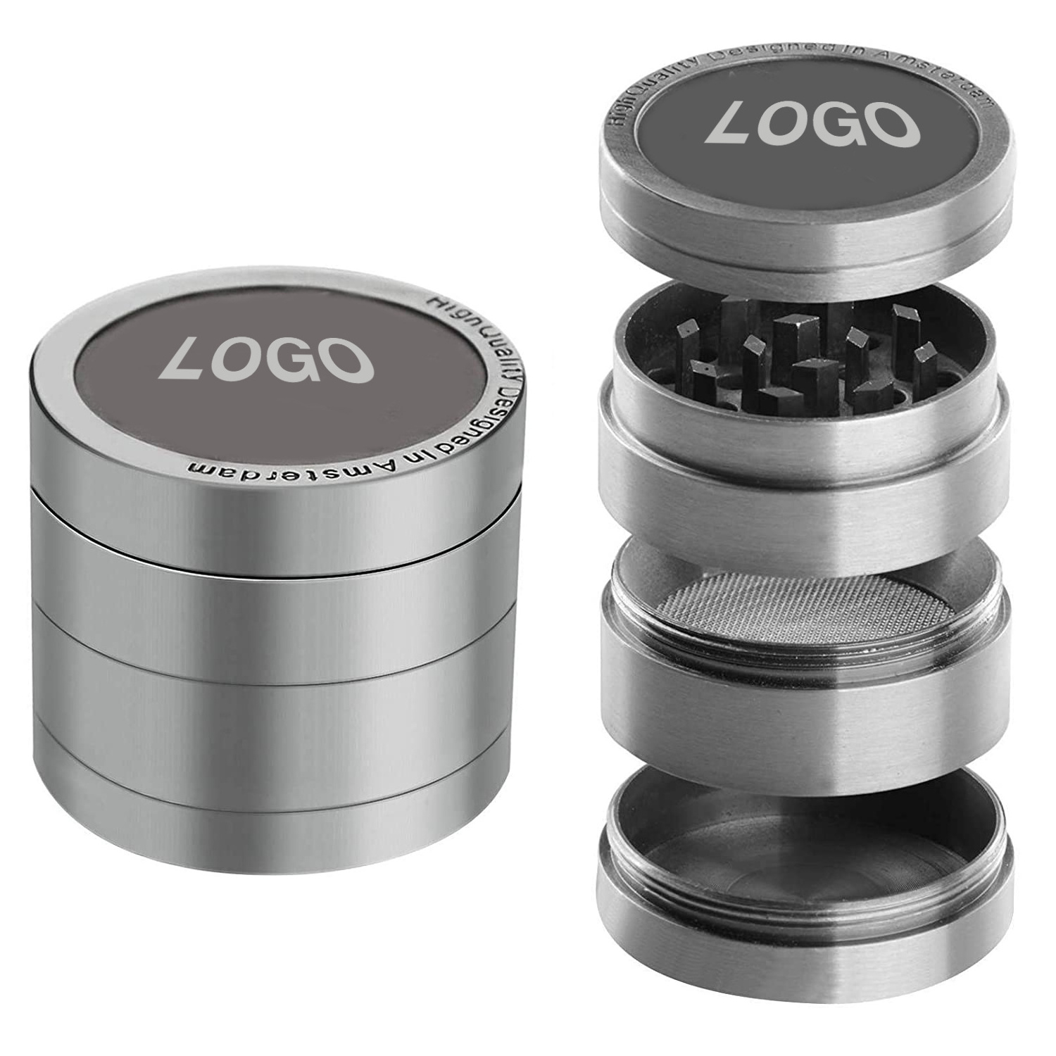 Custom Logo 4 Piece Spice Metal Grinder Herb Grinder