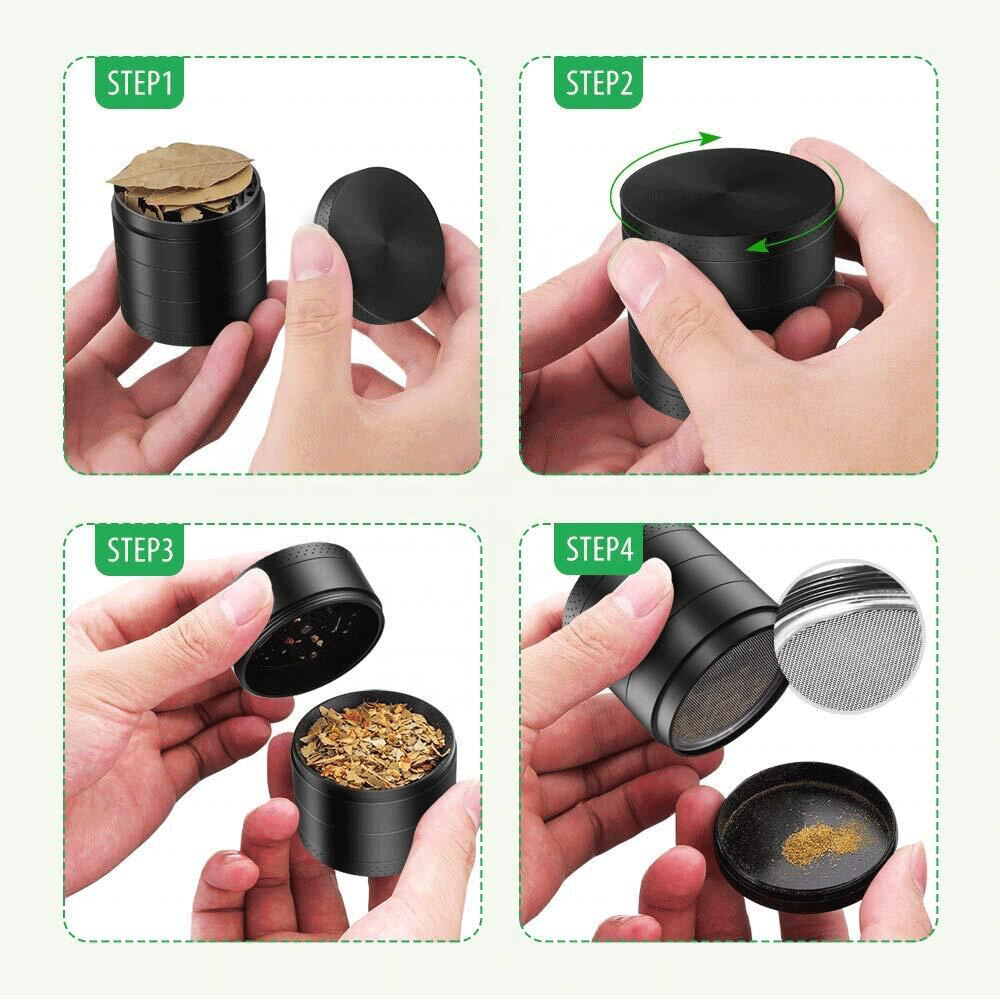 5 Piece Spice Herb Grinder Metal Grinder