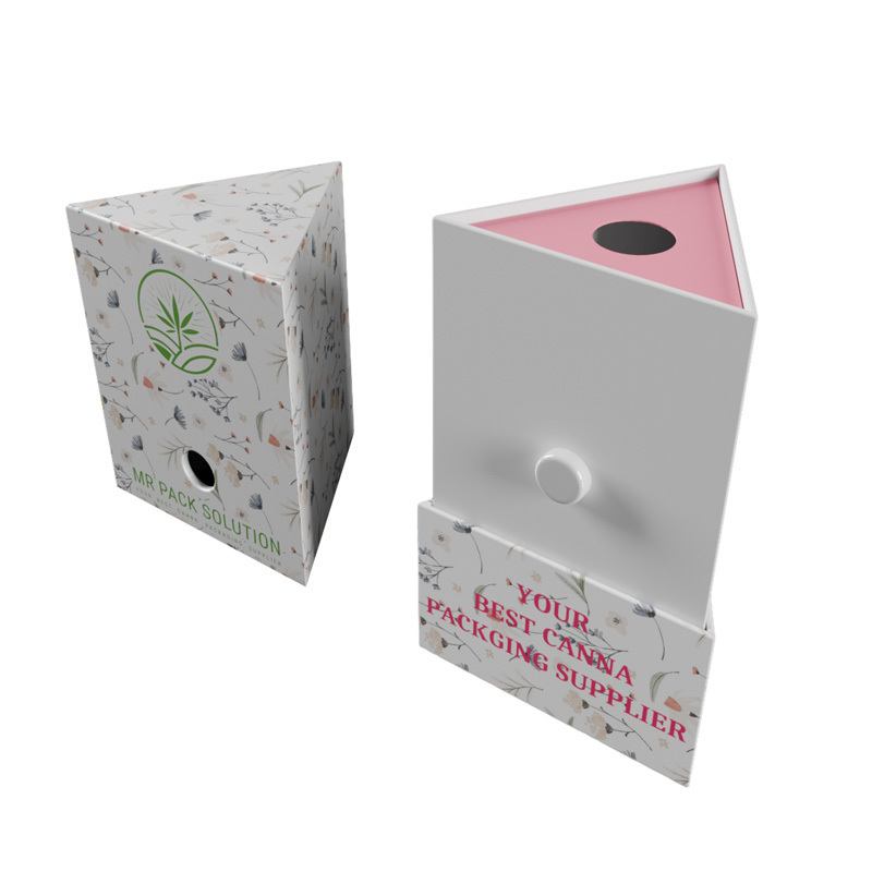 Two-Stage Triangular Cylinder New Arrival Child Resistant Rigid Cart Box Holder Child Proof Cartridge Packaging Paper Box