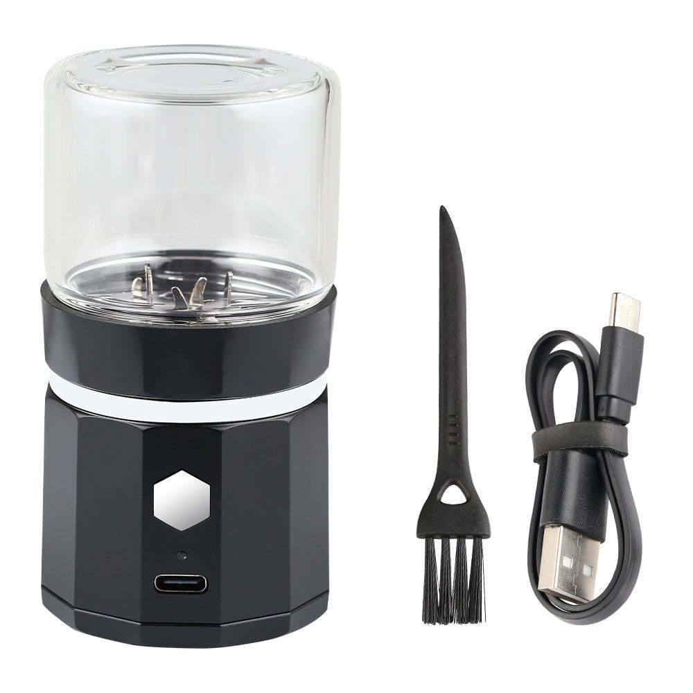 USB Rechargeable Moledores Por Mayor  Portable Cordless Mini Electric Herb Grinder with Glass Jar