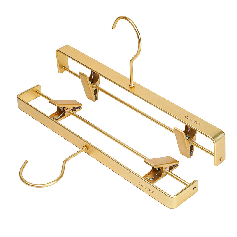 Wholesale gold metal clothes laundry hanger hook with Clips