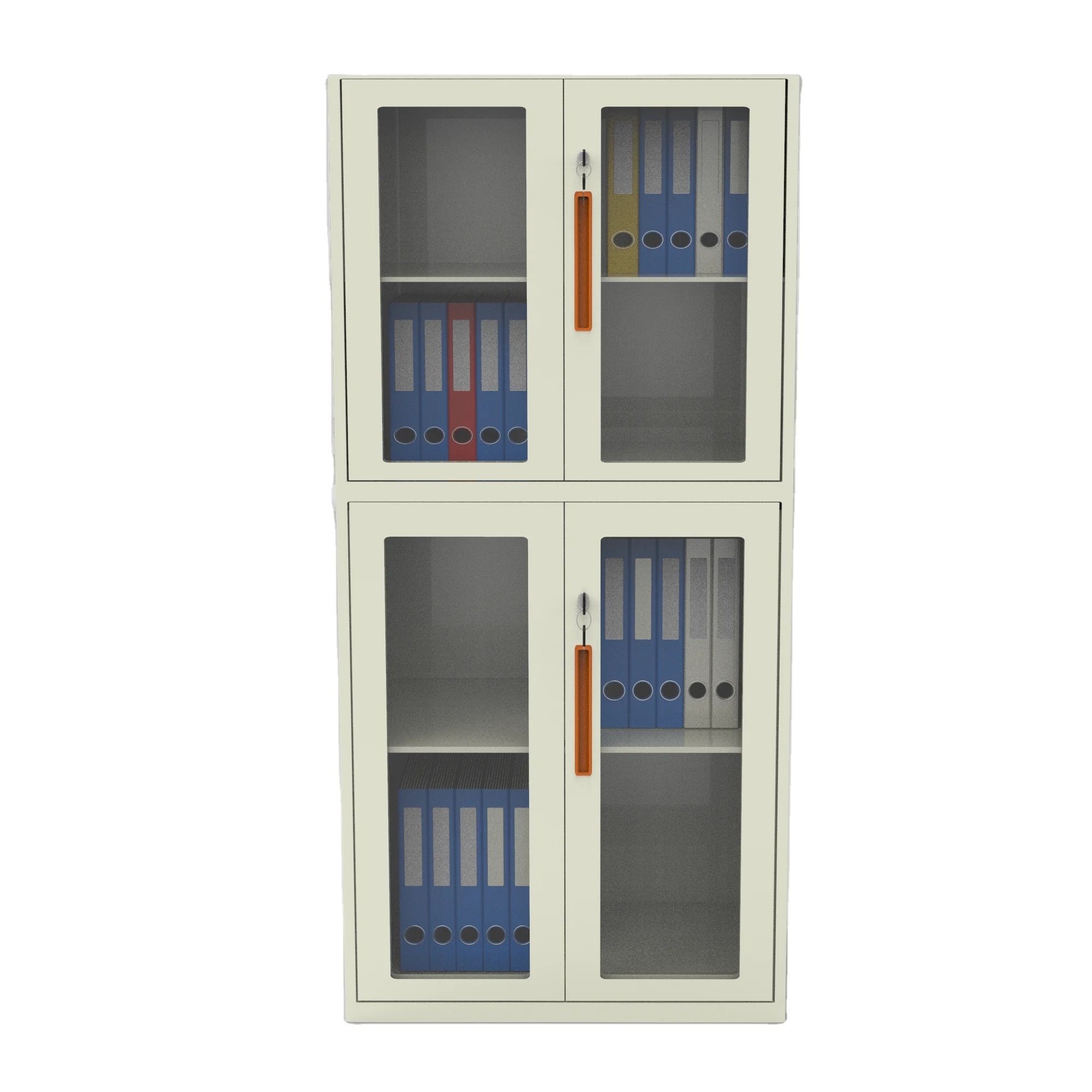 OEM Cabinet Office Furniture Staff Room Steel Filing Cabinet Documents Glass Storage Cabinet