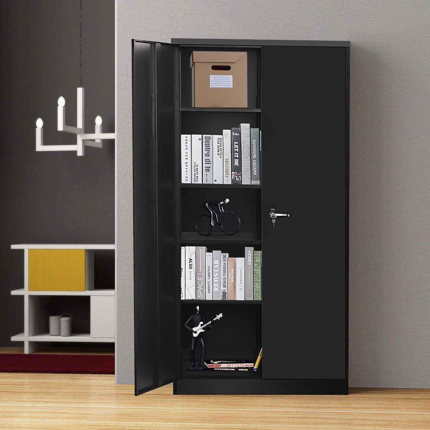 Assemble Required Metal Filing Cabinets Locking File Cabinet with Storage Shelves Legal/Letter/A4 Size Office File Cabinet