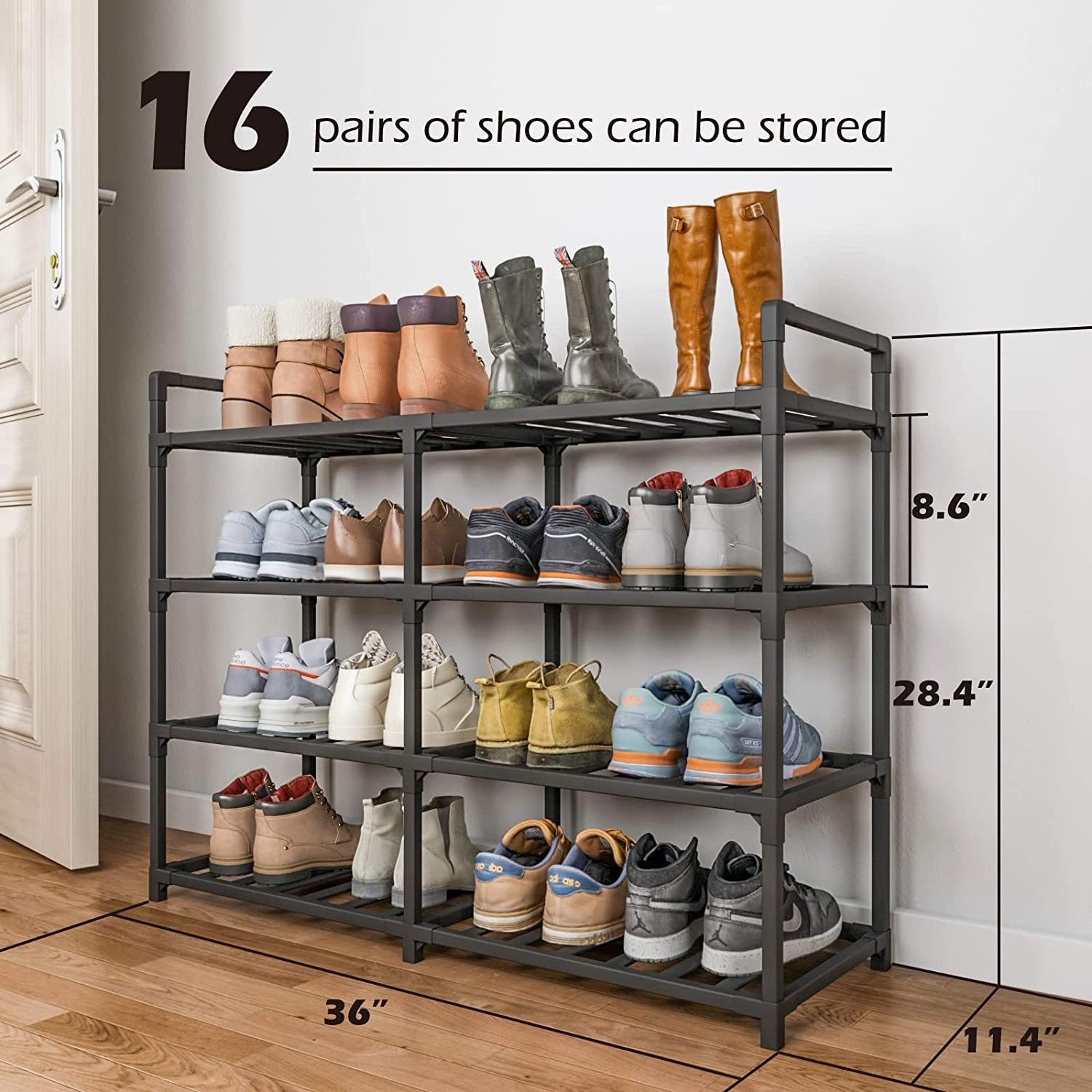 Simple dormitory household multi-layer storage shoe cabinet balcony wrought iron storage rack