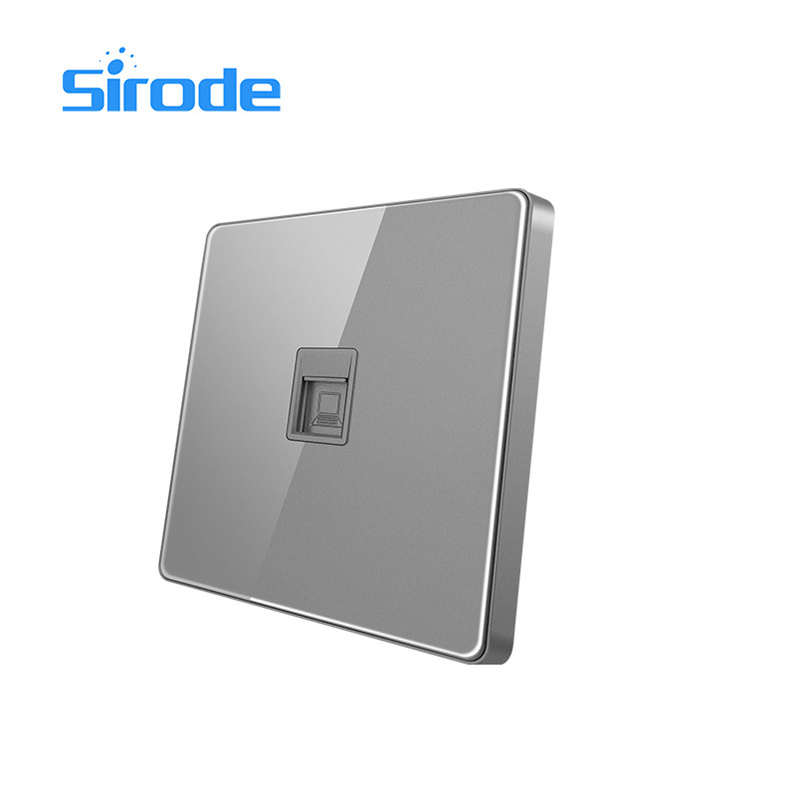 Sirode T1 Series British Standard Modern Grey Color Luxury Acrylic Glass Plate 20A Electrical Wall Switch and Socket For Home